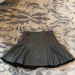 Grey Wool & Lace Skirt